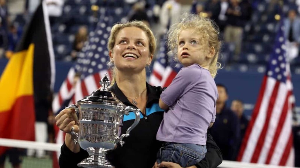 Kim Clijsters with her daughter Jada at the 2009 US Open