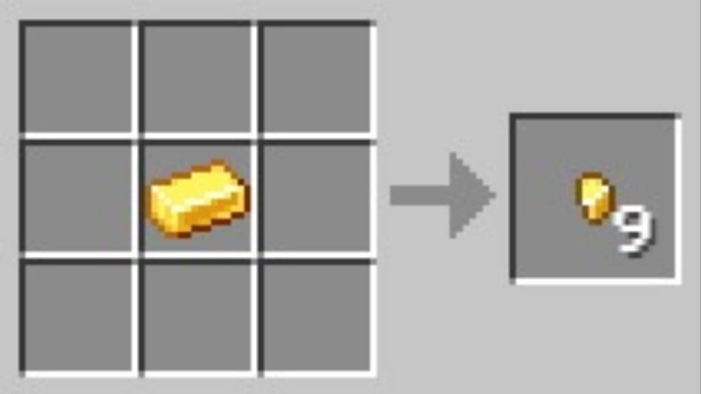 Pepitas de oro de Minecraft