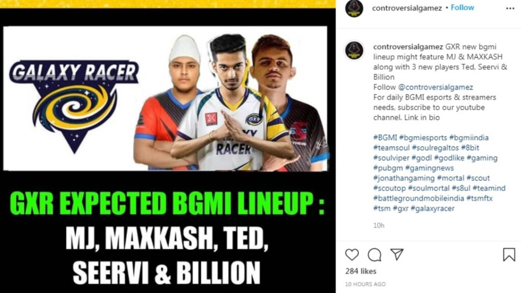 Galaxy Racer Esports New BGMI lineup, as per sources 