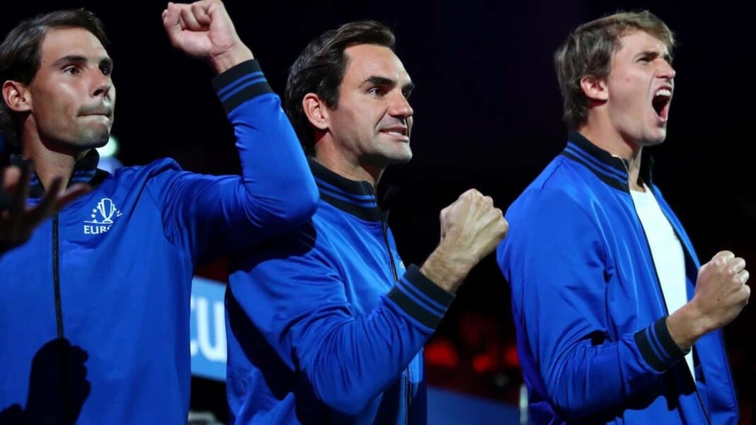 Rafael Nadal, Roger Federer and Alexander Zverev Rafael Nadal, Roger Federer and Alexander Zverev