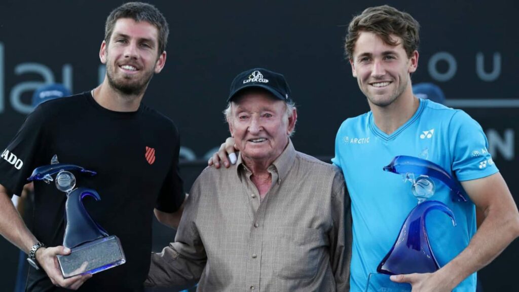 Cameron Norrie, Rod Laver and Casper Ruud