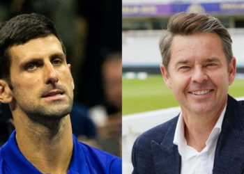 Novak Djokovic and Todd Woodbridge