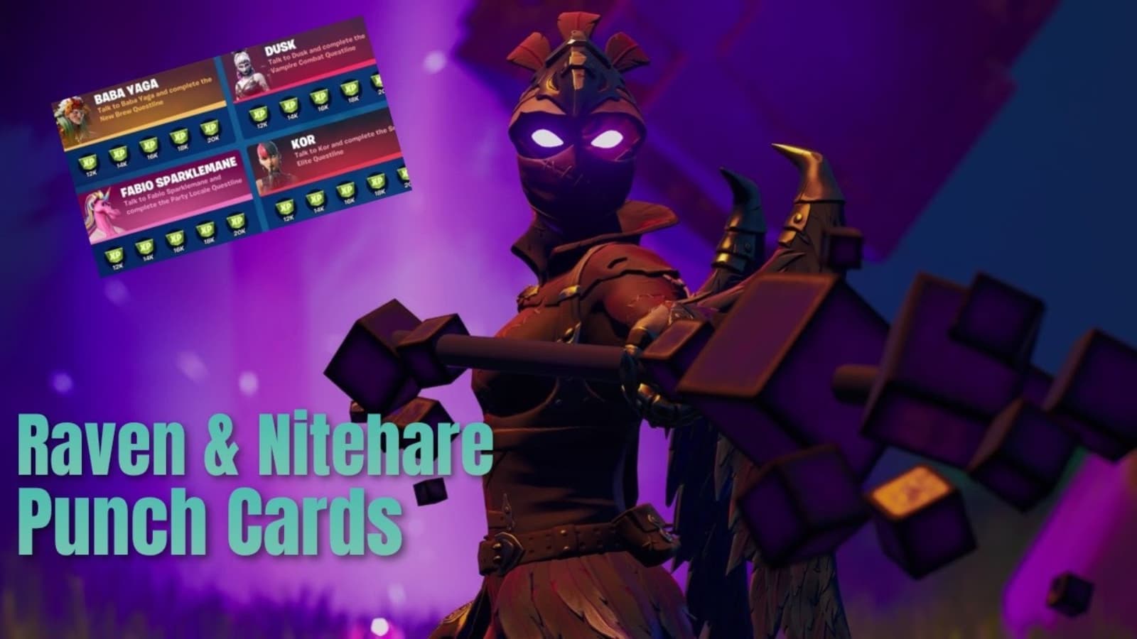 Fortnite Raven Punchcard Quests: Nitehare challenges in Season 8