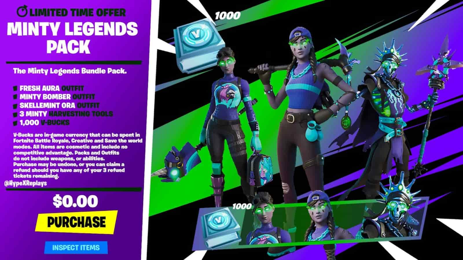 Fortnite Minty Legends Pack DLC