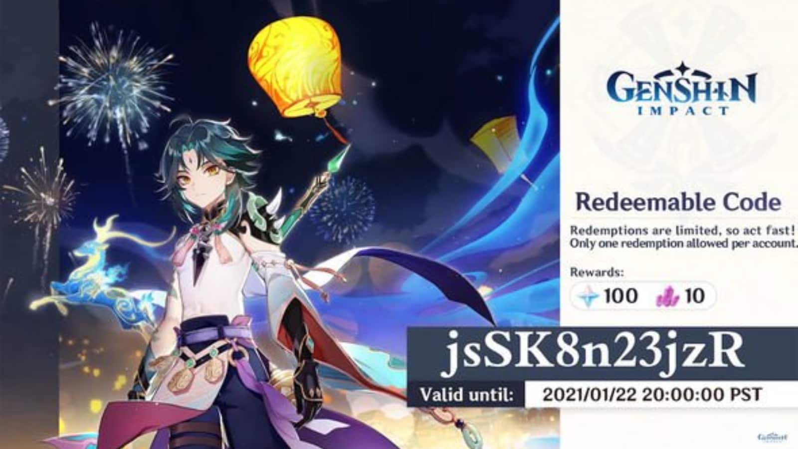 Genshin Impact Codes for October 2021 that has not expired for free