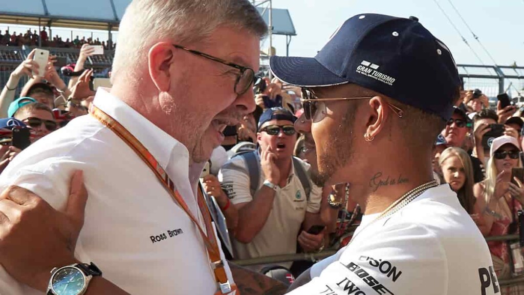 Ross Brawn and Lewis Hamilton