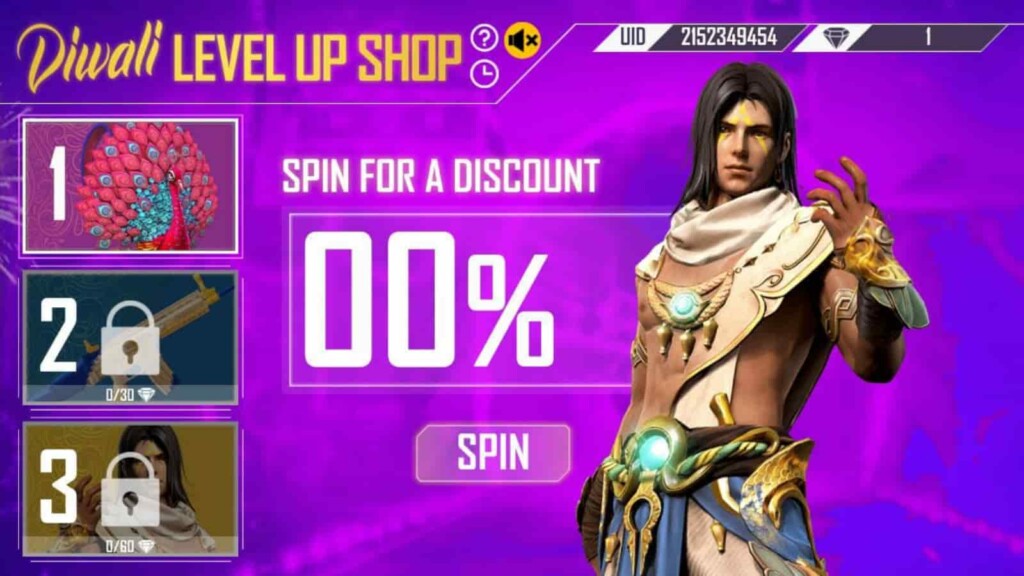 How to get the Warrior Prince Bundle in Free Fire Diwali Level up Shop?