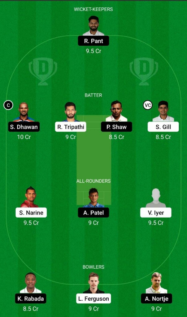 KKR vs DC Dream11