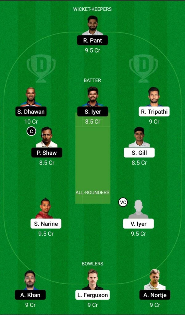 KKR vs DC Dream11