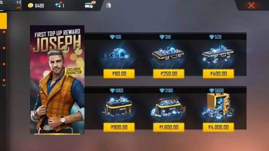 Top-Up Diamonds In Free Fire