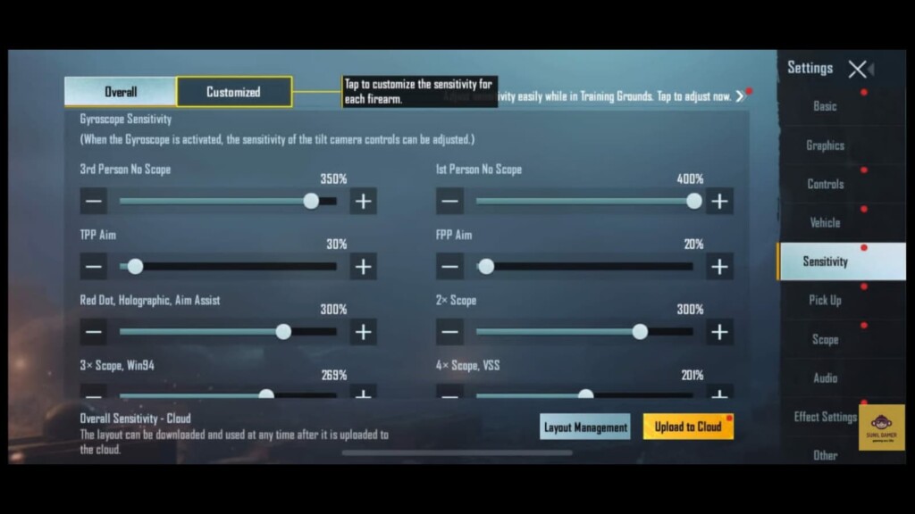 Best BGMI sensitivity settings for headshot in close and long range for November 2021