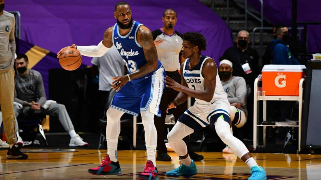 LeBron James and Anthony Edwards LeBron James and Anthony Edwards