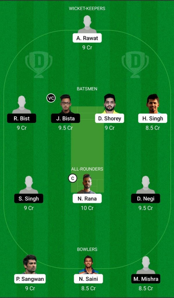DEL vs UT Dream11
