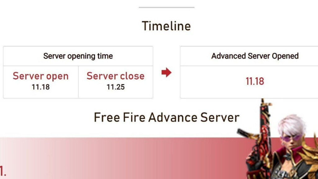 Get Free Fire Advance Server activation key