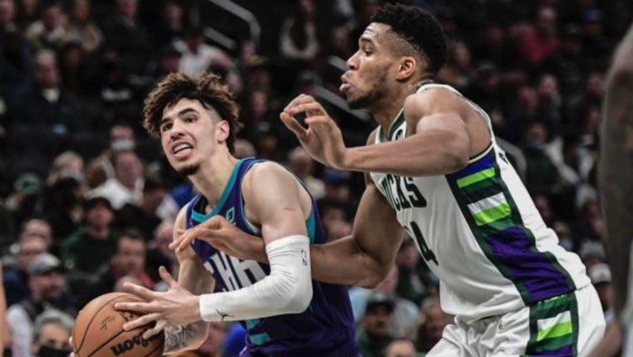 Twitter reacts to Giannis Antetokounmpo and LaMelo Ball's intense Clutch  Point clash in Hornets vs Bucks » FirstSportz