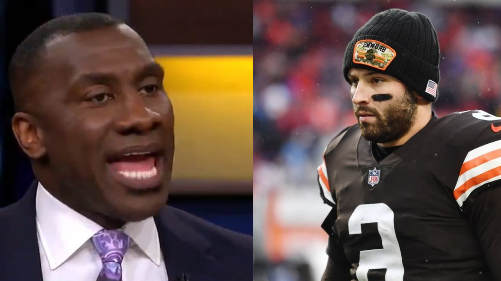 Shannon Sharpe and Baker Mayfield
