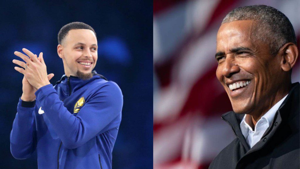 Stephen Curry and Barak Obama