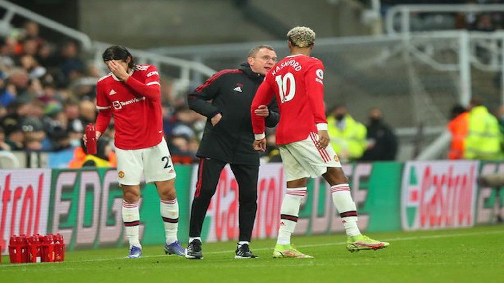 Ralf Rangnick and Marcus Rashford 