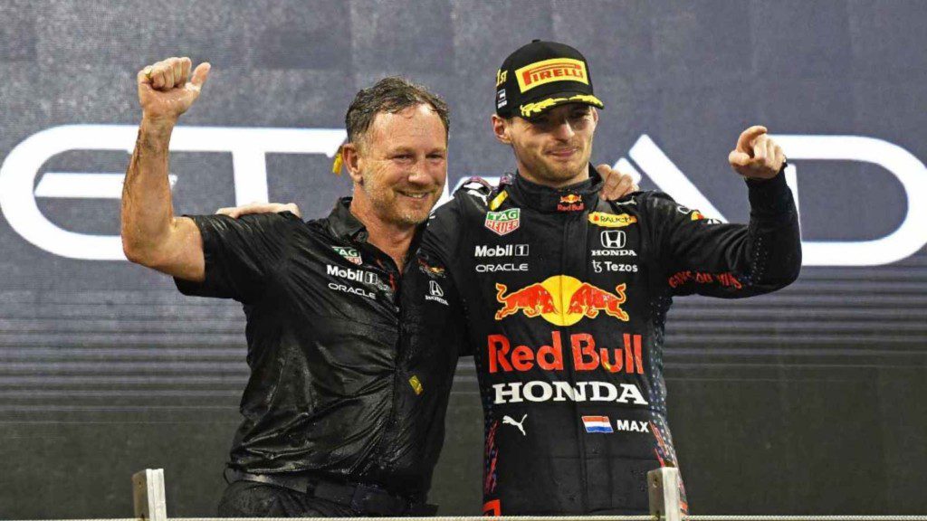 Christian Horner and Max Verstappen