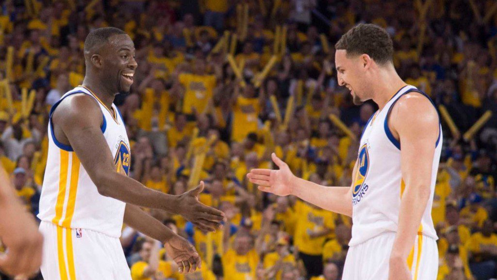 Draymond Green and Klay Thompson