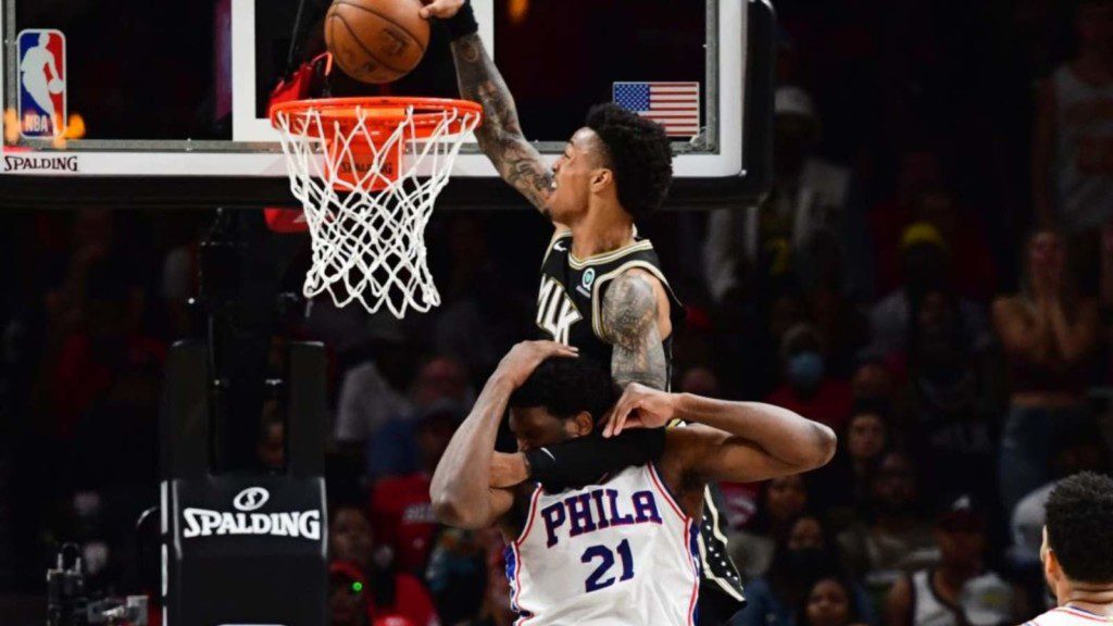 John Collins NASTY Poster Dunk 🔥 #nba 