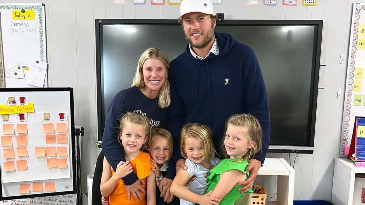 Kelly and Matthew Stafford's family