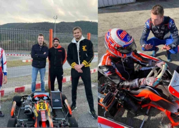 Daniil Medvedev, Daniil Kvyat and Alex Albon