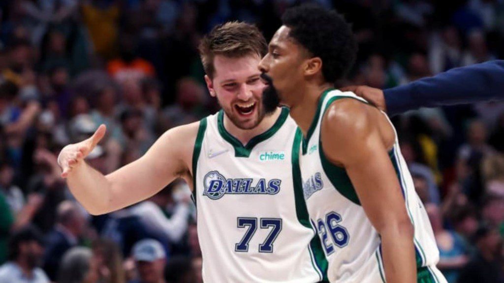 Luka Doncic and Spencer Dinwiddie