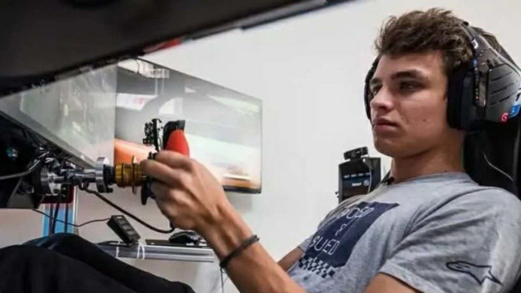 What simulator does Lando Norris use?