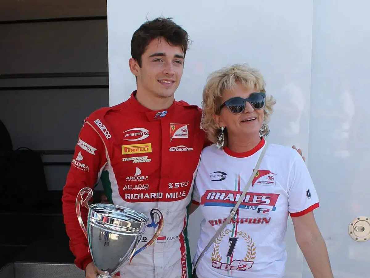 Charles Leclerc with mother Pascale