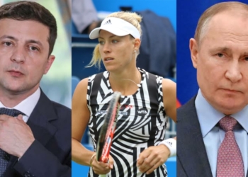 Ukraine's President Volodymyr Zelenskyy, Angelique Kerber, Russia's President Vladimir Putin