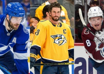 Lightning's Victor Hedman, Predators' Roman Josi, Avalanche's Cale Makar