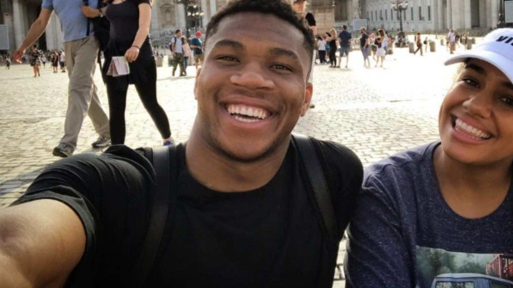 Giannis Antetokounmpo and Mariah Riddlesprigger