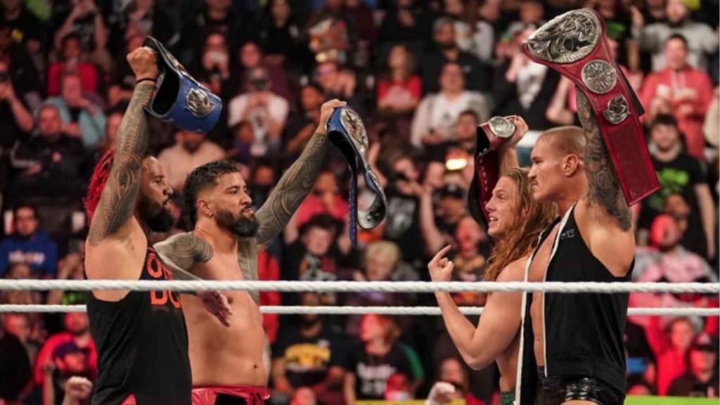 The Usos, Randy Orton, and Riddle