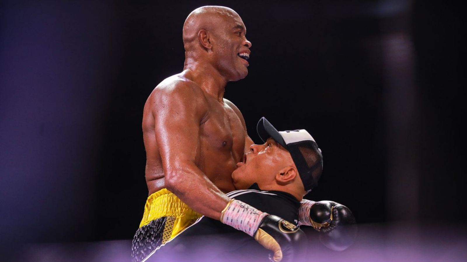 Watch: Anderson Silva scores a brutal knockdown on Bruno Machado in return to exhibition boxing