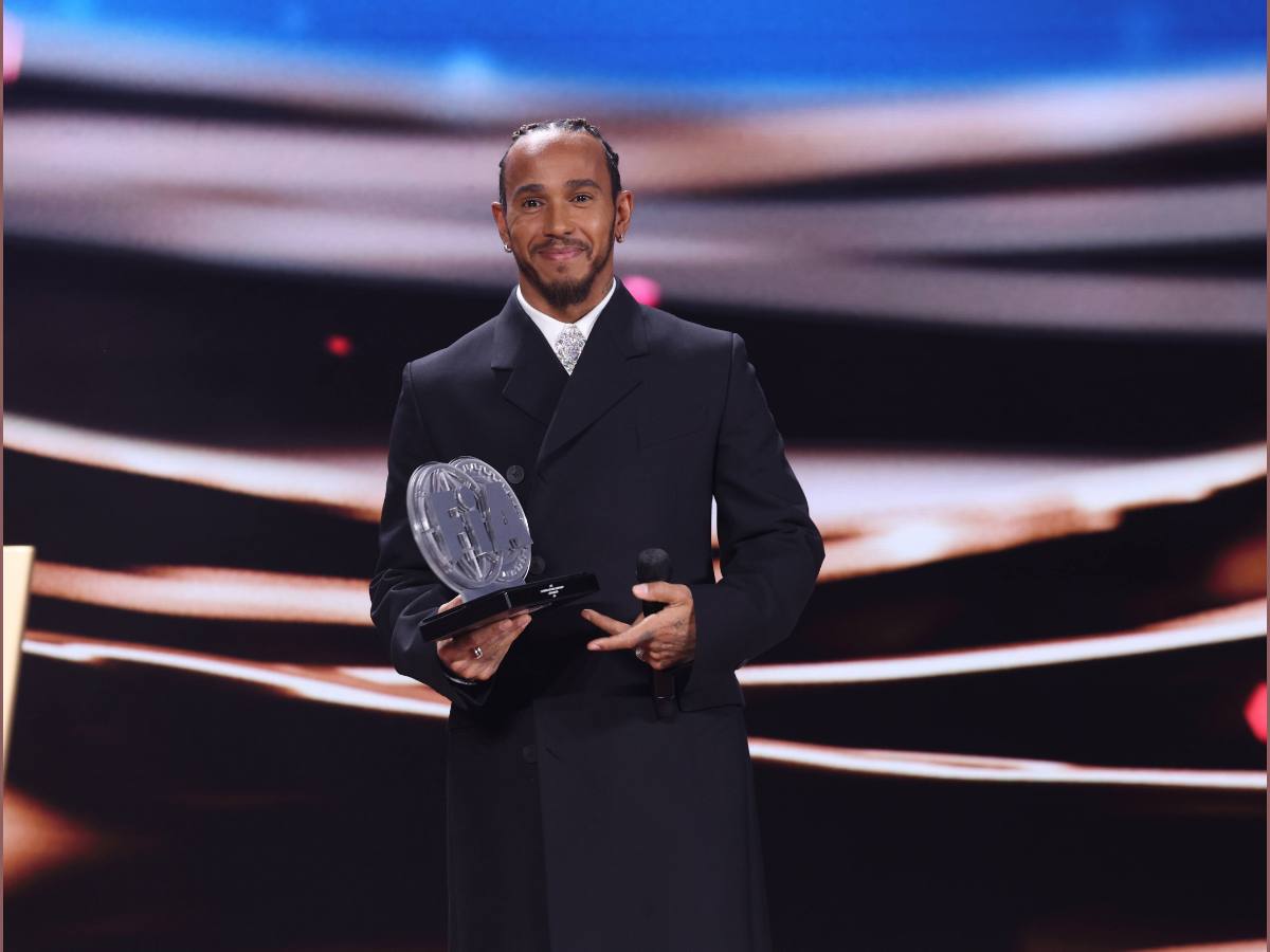 Lewis Hamilton at the 2023 FIA Prize gala