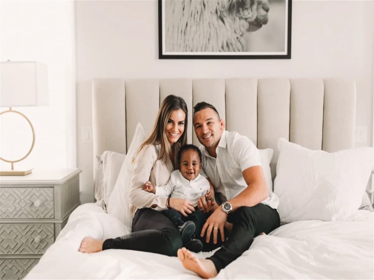 Michael Chandler with wife and son