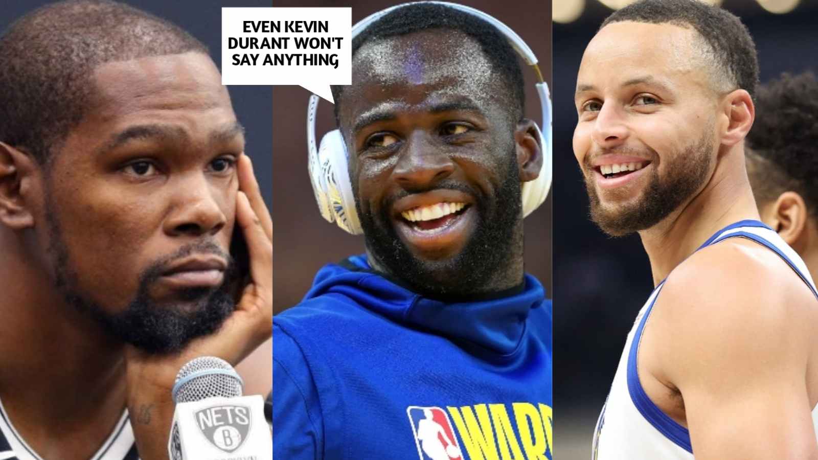 Kevin Durant, Draymond Green and Stephen Curry
