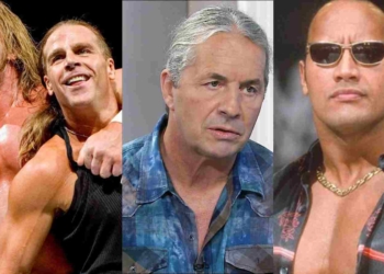 Triple H and Shawn, Bret Hart, The Rock