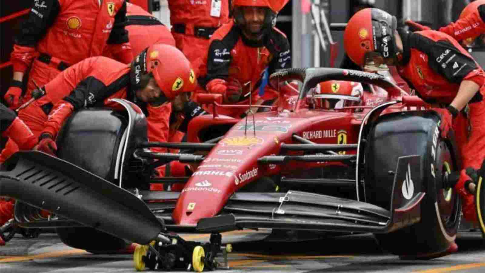 The Ferrari pit crew on Sunday during the Hungarian Grand Prix