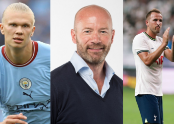 Erling Haaland, Alan Shearer and Harry Kane