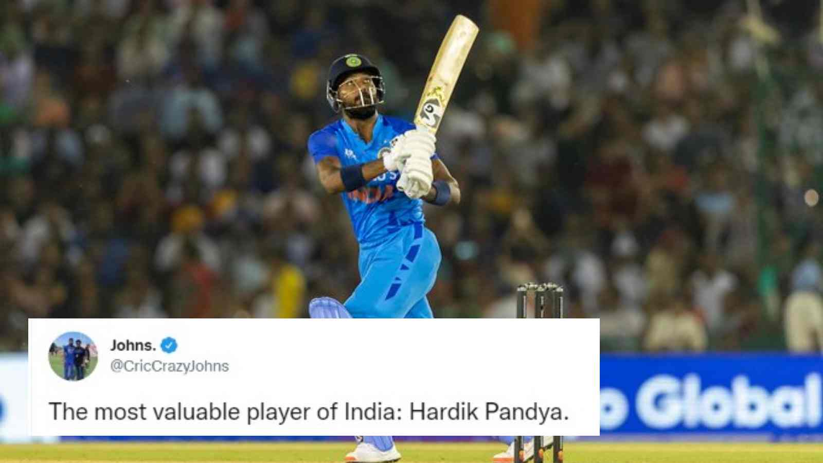 “Pandya, you freak!”- Twitter erupts as Hardik Pandya’s 71* propel India to 208/6, highest score in T20I history vs Australia