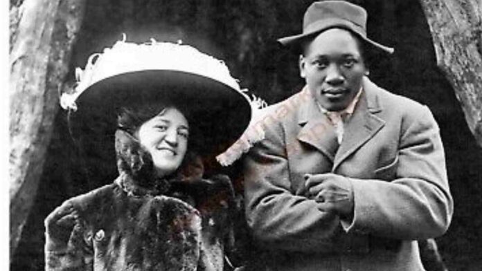 Jack Johnson with Etta Terry Duryea , his second wife