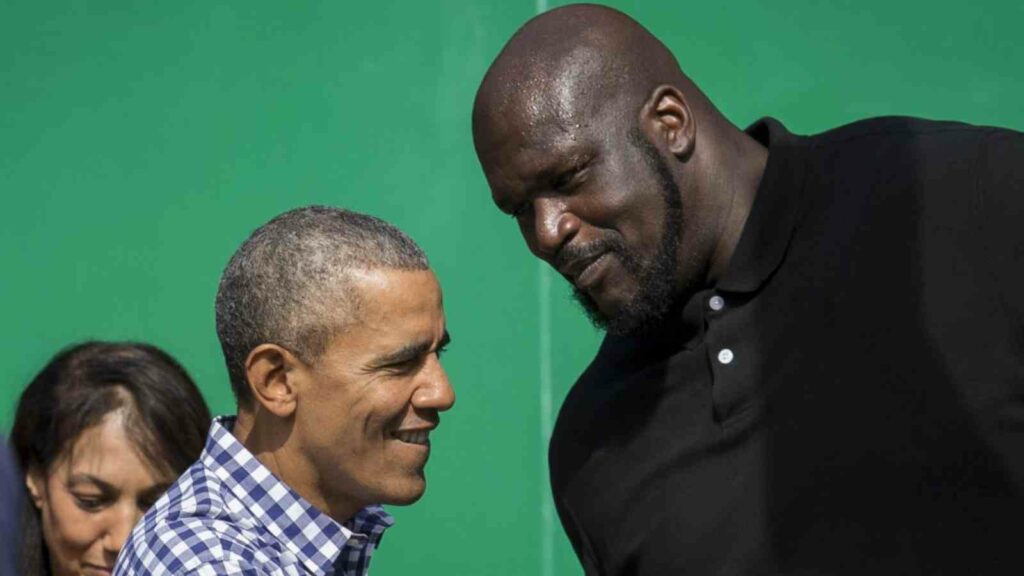 Barack Obama y Shaquille O'Neal