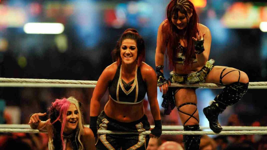 Bayley with Dakota Kai and Iyo Sky as a part of DAMAGE CTRL