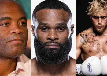 Anderson Silva, Tyron Woodley and Jake Paul