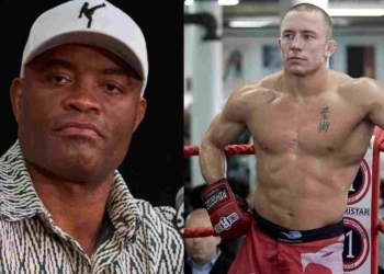 Anderson Silva (L), Georges St-Pierre (R)