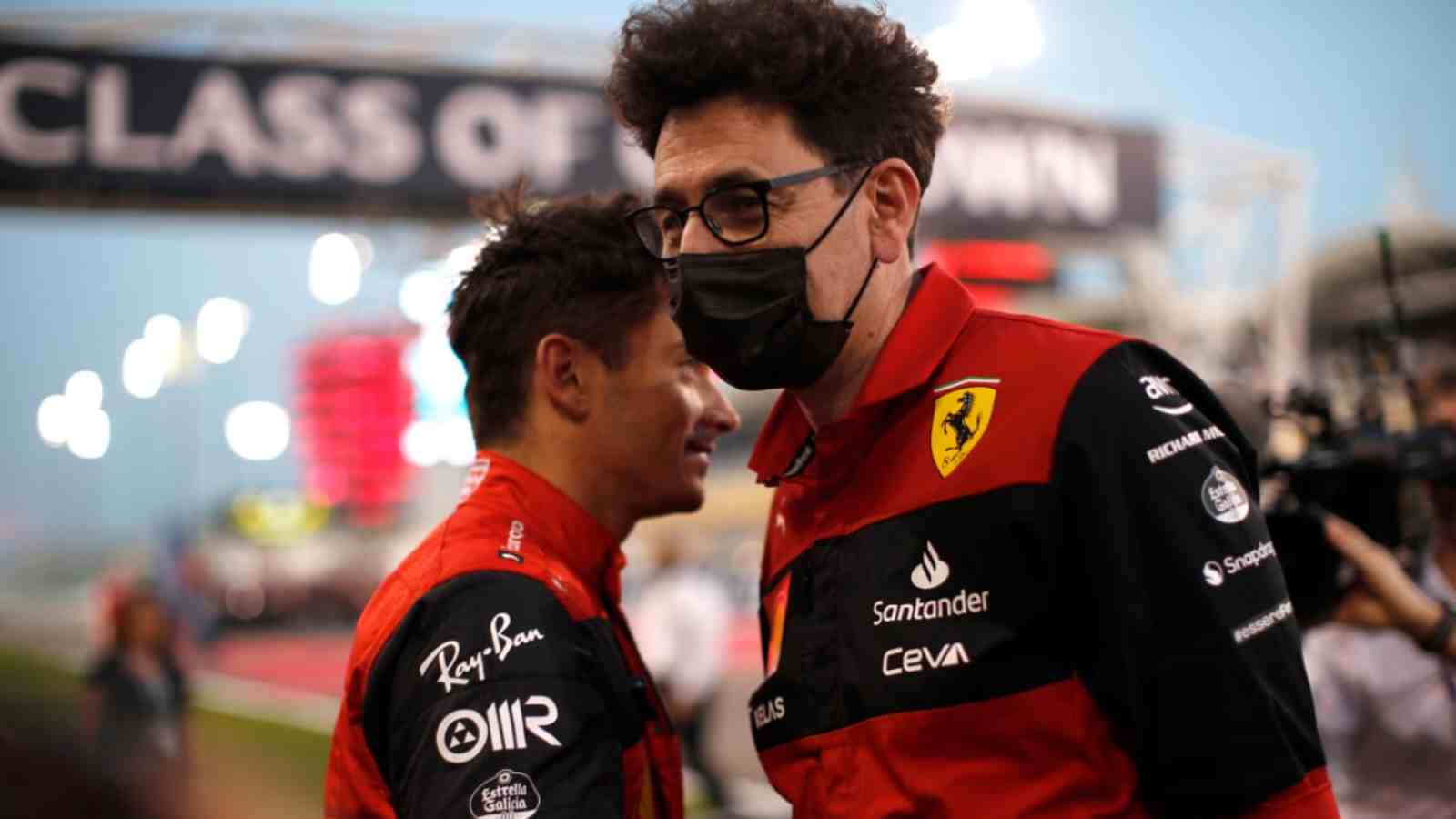 Charles Leclerc and Mattia Binotto