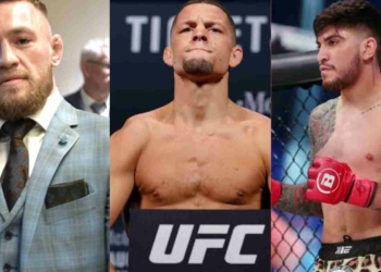 Conor McGregor, Nate Diaz, and Dillon Danis