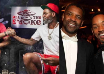 Matt Barnes, Stephen Jackson, Denzel Washington and Will Smith